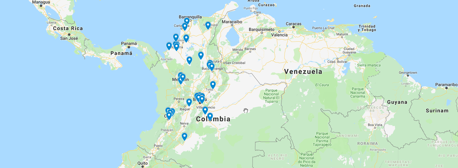 mapa-cliente-distrisoft Colombia